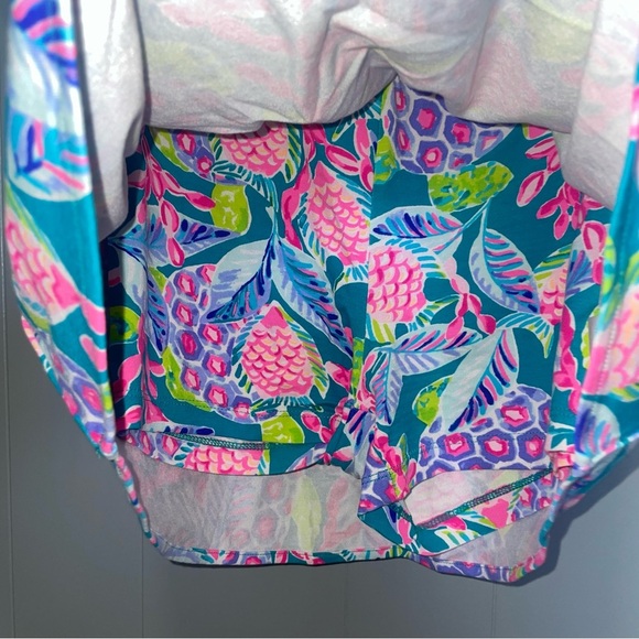 Lilly Pulitzer Off the Shoulder Lana Skort Romper Maldives Green Turtle Wave XXS - Picture 6 of 8